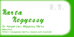 marta negyessy business card