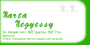 marta negyessy business card